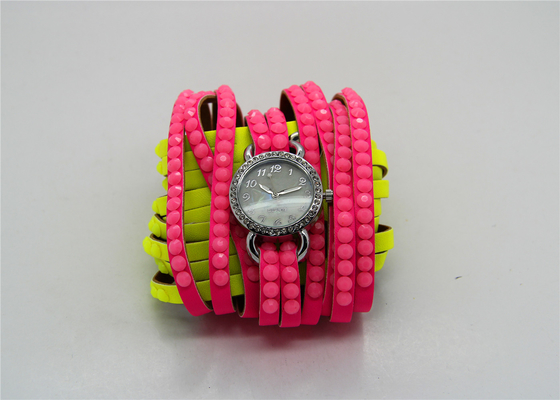 Lederband-Damen-Armband-Uhr-japanische analoge Quarz-Uhr