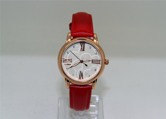 Damen-Armbanduhren Gold der Mode rosafarbene